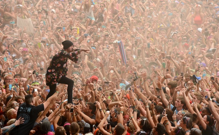 Tyler Joseph of Twenty One Pilots performs during day 3 of the Firefly Music Festival in Dover, Del. (Theo Wargo/Getty Images for Firefly Music Festival)